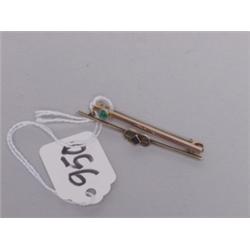 Emerald & Sapphire Gold Bar Pins