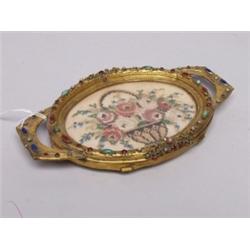 Gilt Jewelled & Enamelled Tray