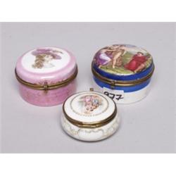 Three Old Porcelain Lidded Jars