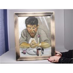 Geo. E Baxter Stamped Charcoal & Pastel