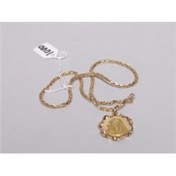 Italian 18Kt Gold Chain & Pendant