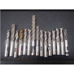 Misc Sized, 1/2" Shank HSS End Mills, 15 Total