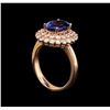 Image 4 : 14KT Rose Gold 2.93 ctw Tanzanite and Diamond Ring