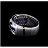 Image 3 : 1.50 ctw Sapphire and Diamond Ring - 18KT White Gold