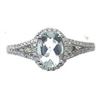 Image 1 : 0.95 ctw Aquamarine and Diamond Ring - 14KT White Gold