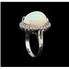 Image 4 : 7.55 ctw Opal and Diamond Ring - 14KT White Gold