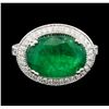Image 2 : 5.95 ctw Emerald and Diamond Ring - 14KT White Gold