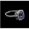 Image 1 : 2.87 ctw Tanzanite and Diamond Ring - 14KT White Gold