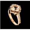 Image 4 : 1.33 ctw Morganite and Diamond Ring - 14KT Rose Gold