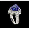 Image 4 : 3.47 ctw Tanzanite and Diamond Ring - 14KT White Gold