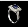 Image 4 : 14KT White Gold 2.90 ctw Sapphire and Diamond Ring