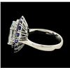 Image 4 : 4.10 ctw Aquamarine, Sapphire and Diamond Ring - 14KT White Gold