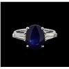 Image 2 : 5.14 ctw Sapphire and Diamond Ring - 14KT White Gold