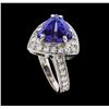 Image 4 : 4.50 ctw Tanzanite and Diamond Ring - 14KT White Gold