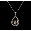 Image 1 : 0.25 ctw Diamond Pendant With Chain - 14KT White Gold