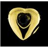 Image 2 : 0.30 ctw Sapphire Heart Pendant - 14KT Yellow Gold