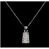 Image 1 : 14KT White Gold 0.50 ctw Diamond Pendant With Chain
