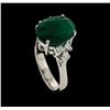 Image 4 : 4.36 ctw Emerald and Diamond Ring - 14KT White Gold