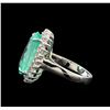 Image 3 : GIA Cert 8.68 ctw Emerald and Diamond Ring - 14KT White Gold
