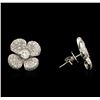 Image 2 : 1.98 ctw Diamond Clover Earrings - 18KT White Gold