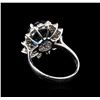 Image 3 : 4.00 ctw Blue Topaz and Diamond Ring - 14KT White Gold