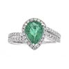 Image 1 : 1.38 ctw Emerald and Diamond Ring - 18KT White Gold