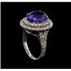 Image 4 : 14KT White Gold 5.56 ctw Tanzanite and Diamond Ring