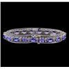 Image 2 : 14KT White Gold 14.06 ctw Tanzanite and Diamond Bracelet