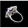 Image 3 : 14KT White Gold 4.46 ctw Tanzanite and Diamond Ring