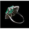 Image 3 : 5.93 ctw Emerald and Diamond Ring - 14KT White Gold
