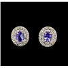 Image 1 : 14KT White Gold 1.40 ctw Tanzanite and Diamond Earrings