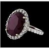 Image 1 : 12.76 ctw Ruby and Diamond Ring - 14KT White Gold