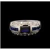 Image 2 : 1.86 ctw Sapphire and Diamond Ring - 14KT White Gold