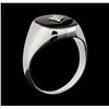 Image 8 : 0.02 ctw Diamond and Onyx Ring - 14KT White Gold