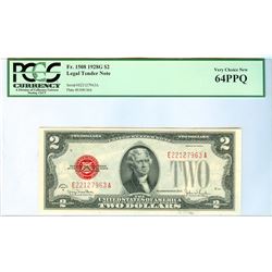 1928G PCGS VCN 64PPQ $2 Red Seal Legal Tender Bank Note