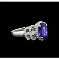 18KT White Gold 2.15 ctw Tanzanite and Diamond Ring