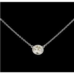 1.08 ctw Diamond Pendant With Chain - 14KT White Gold