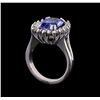 Image 4 : 4.70 ctw Tanzanite and Diamond Ring - 14KT White Gold