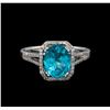 Image 2 : 2.75 ctw Apatite and Diamond Ring - 14KT White Gold