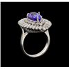 Image 4 : 14KT White Gold 4.29 ctw Tanzanite and Diamond Ring