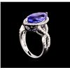 Image 4 : 14KT White Gold 3.88 ctw Tanzanite and Diamond Ring