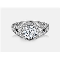 Cubic Zirconia and Diamond Ring - 14KT White Gold