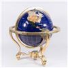 Image 1 : Cast Brass Enameled & Inlaid Stone Globe on Stand