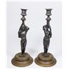 Image 1 : Pair Bronze Figural Candlesticks
