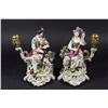Image 1 : Pair Chelsea Porcelain Figural Candlesticks