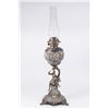 Image 1 : Metal Figural Oil Lamp with Hurricane Shade