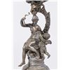 Image 2 : Metal Figural Oil Lamp with Hurricane Shade