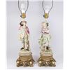 Pair Figural Bisque Lamps