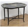 Image 1 : English Painted Black Lacquer Tray Table