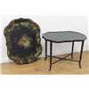 Image 2 : English Painted Black Lacquer Tray Table